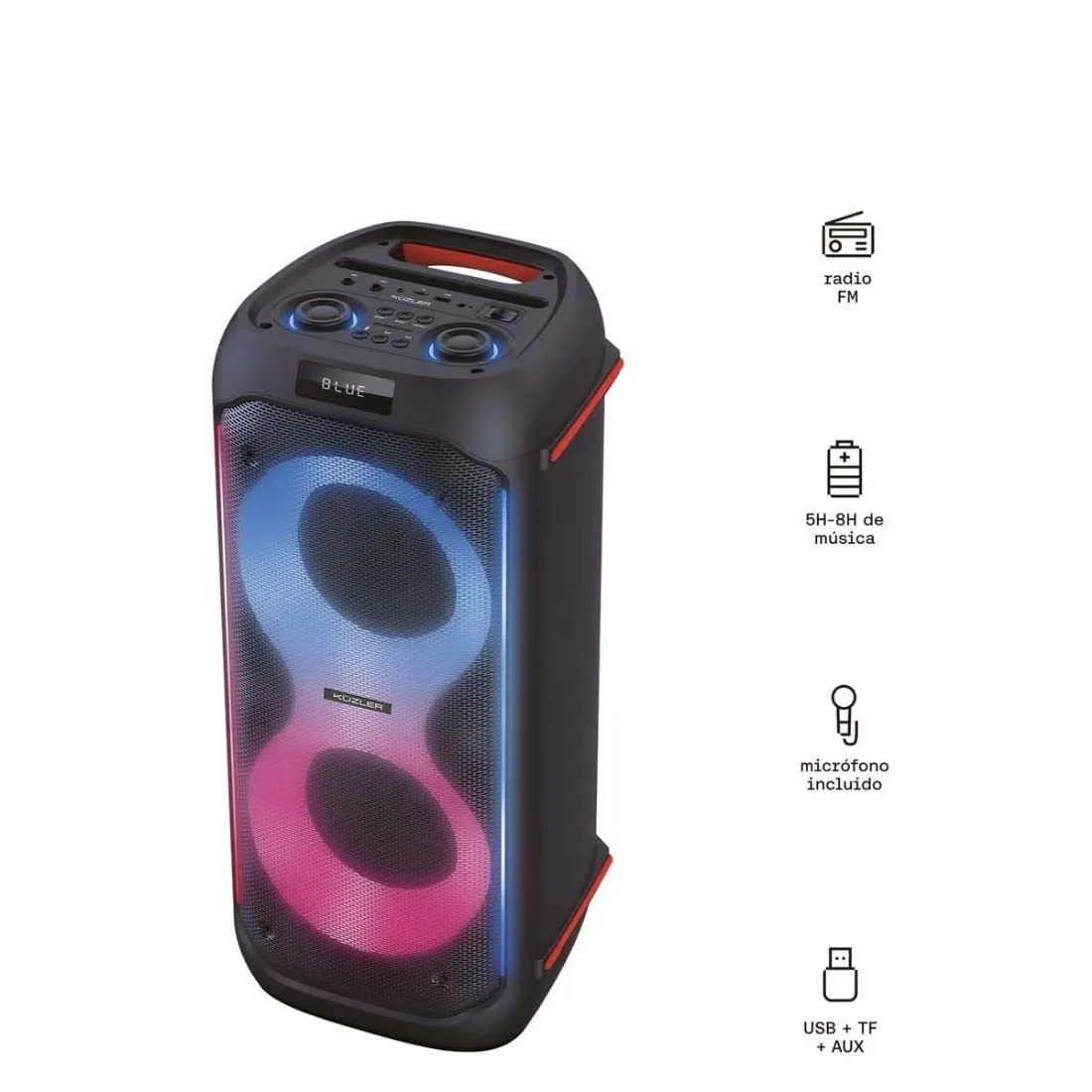 Parlante Karaoke Party box Kuzler ARNE-104