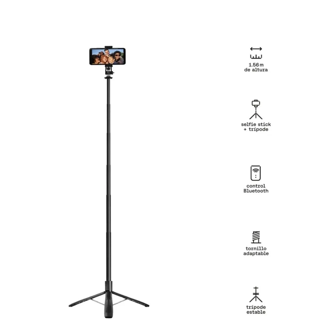 Tripode selfie stick 156mts ansun-003 kuzler