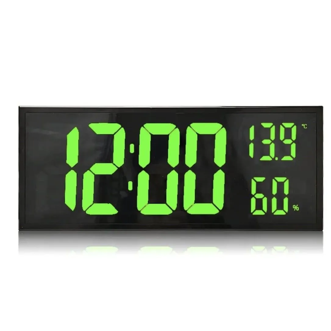 Reloj Digital de pared con Control remoto 41x17cm Humedad y Temperatura