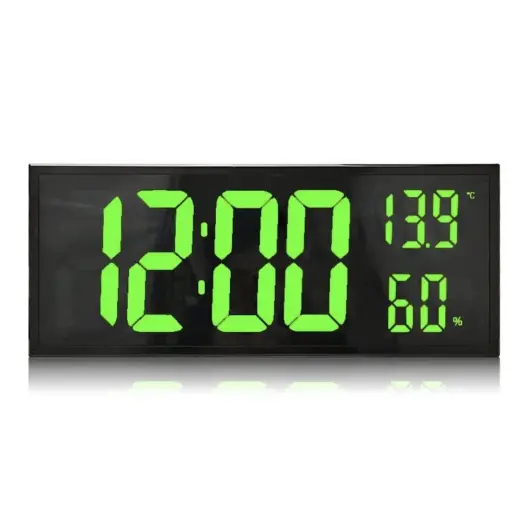 Reloj Digital de pared con Control remoto 41x17cm Humedad y Temperatura — Relojes