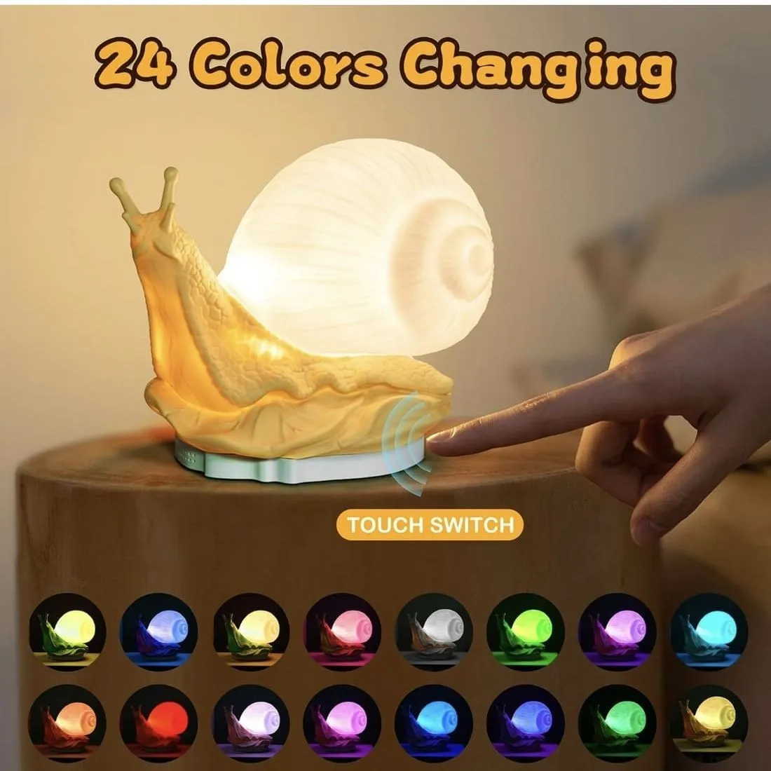 Lámpara Luz Nocturna de Caracol Multi Colores — Accesorios de decoración