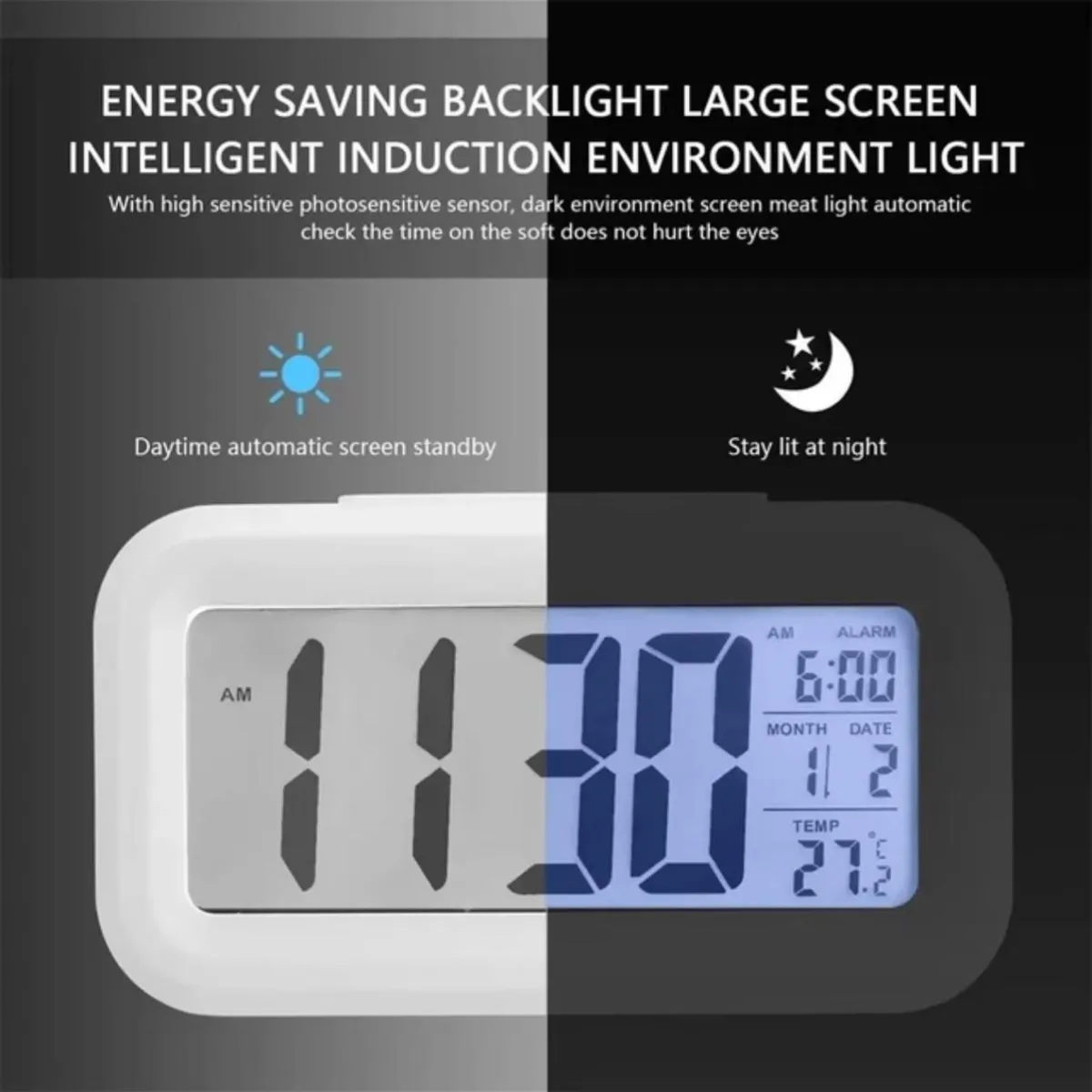 Reloj Despertador Inteligente Digital Escritorio Dormitorio — Relojes