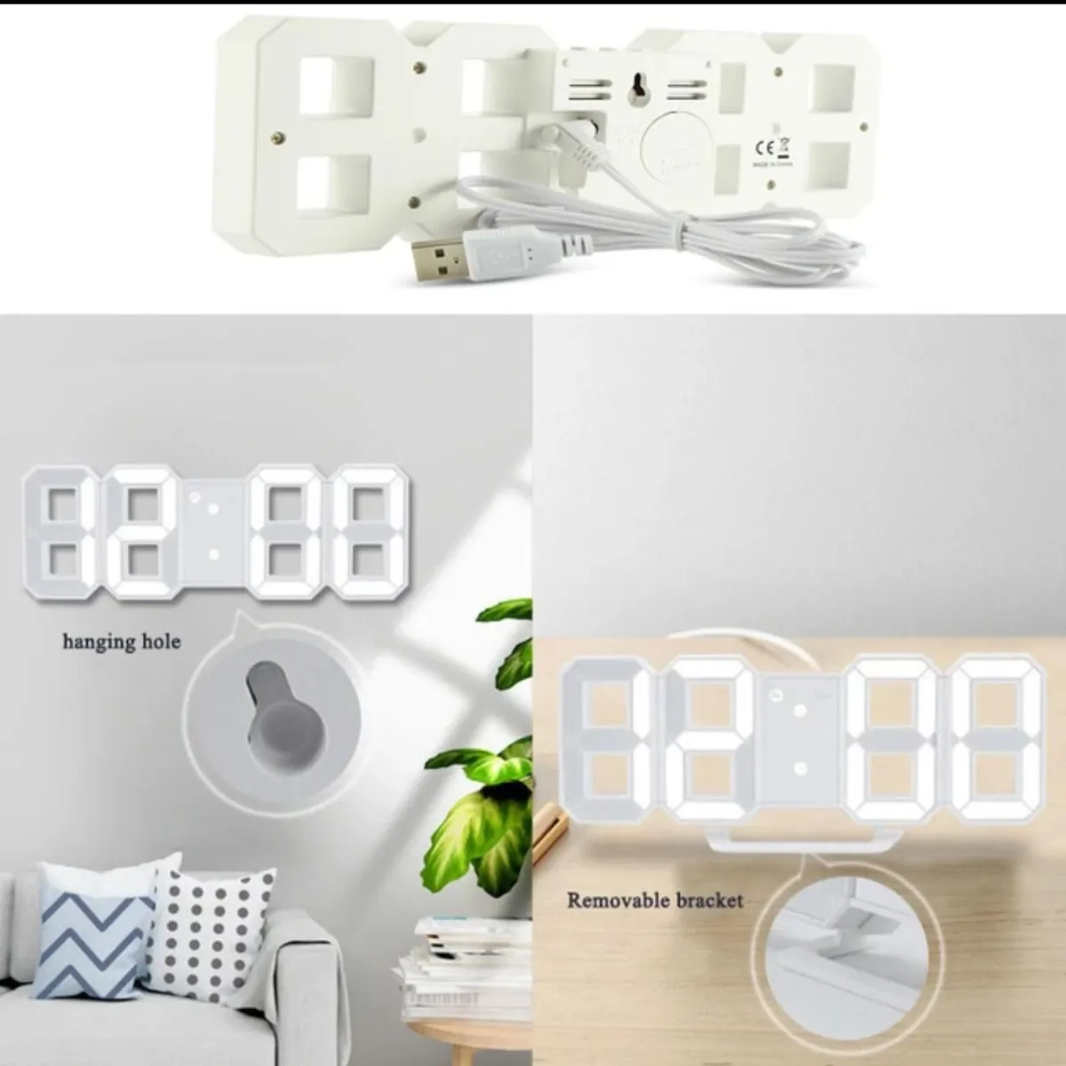 Reloj Digital 3D Led Pared Mesa