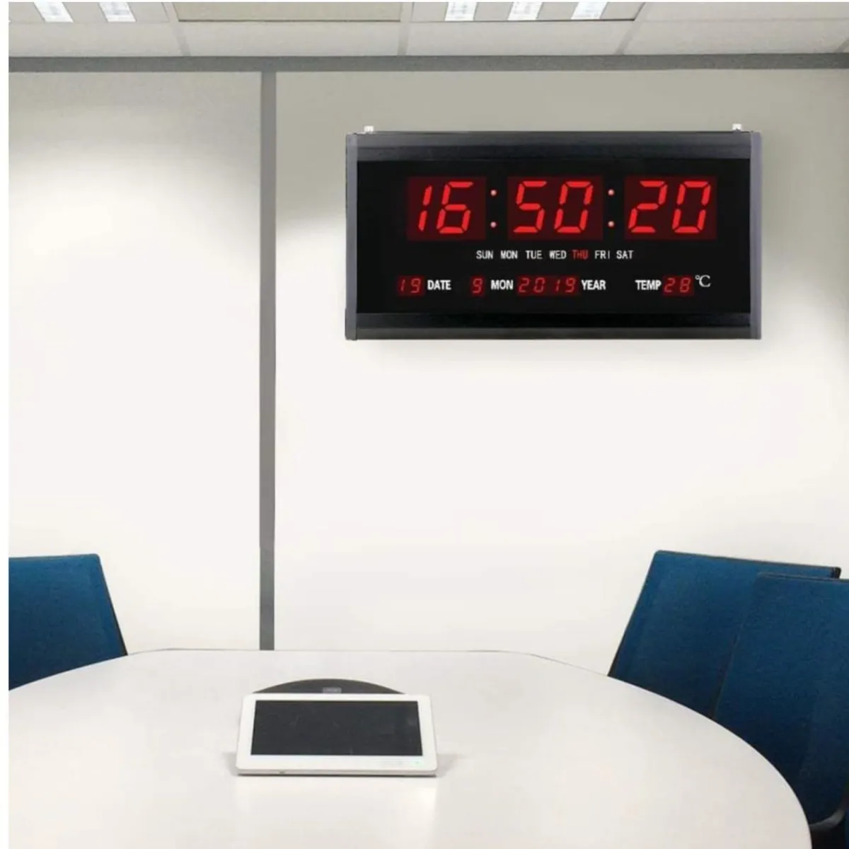 Reloj Digital de Pared Alarma Calendario y Temperatura — Relojes