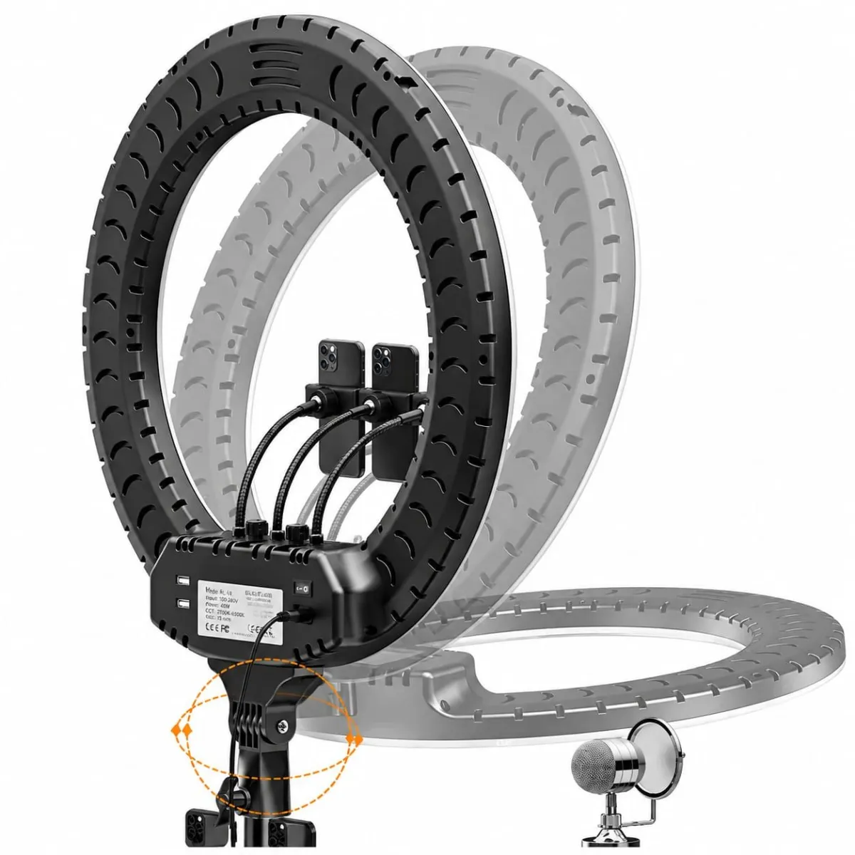 Aro de Luz LED Ring Light 18” RL-18 con Trípode, Control Remoto y Soportes para Celular — Accesorios de flash para cámaras