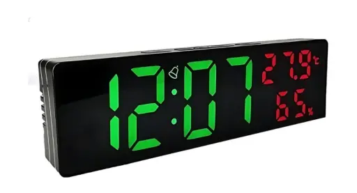 Reloj Digital Despertador Alarma LED Temperatura y Humedad — Relojes