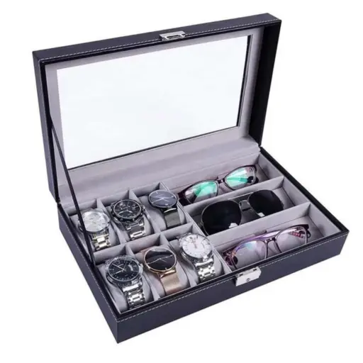 Organizador Multifuncional de Cuero Para Gafas y Para Reloj — Accesorios para relojes