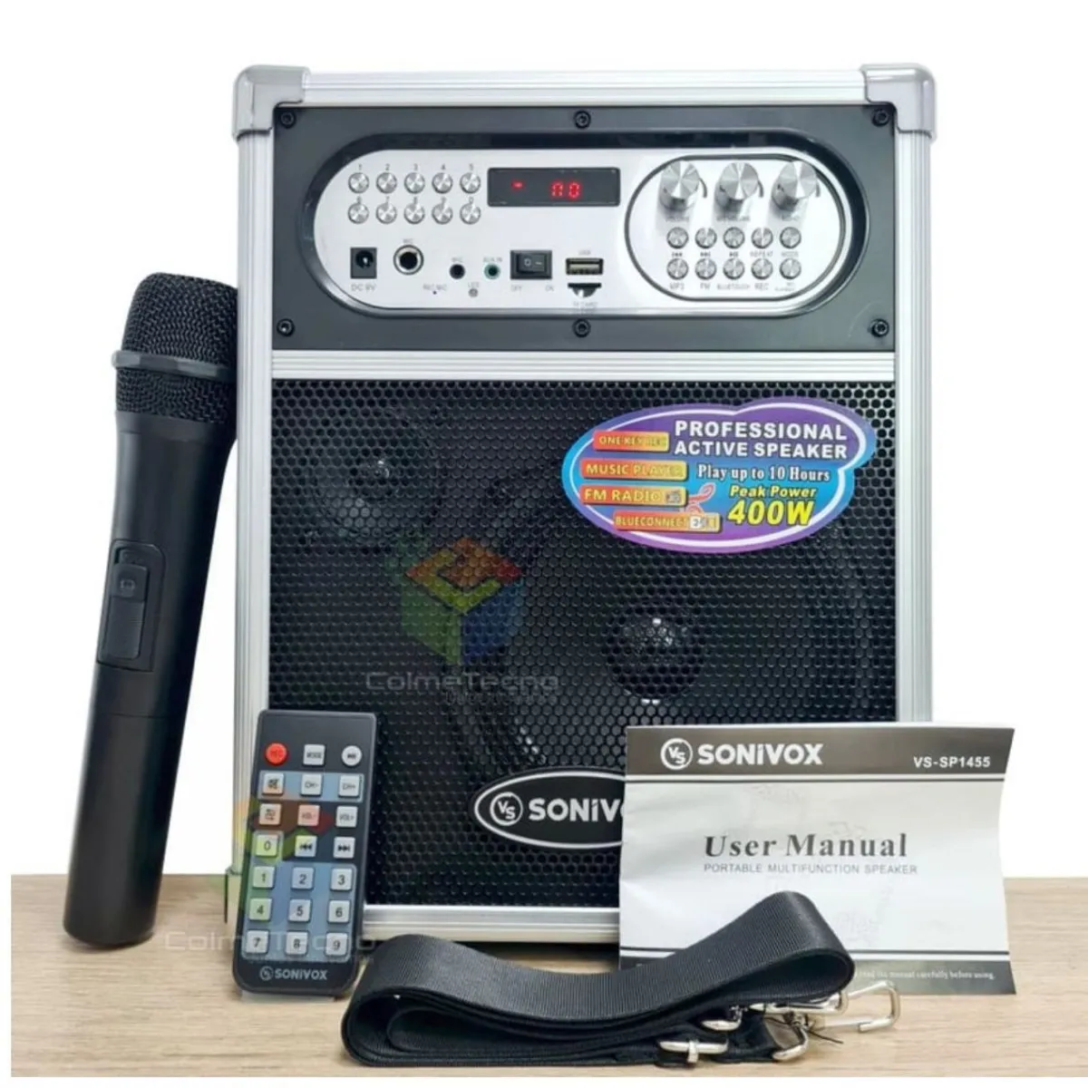 Parlante Karaoke Sonivox VS- SP1455 Con Micro Inalámbrico