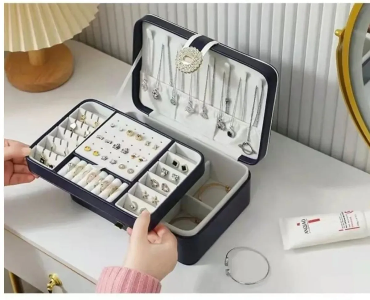 Joyero Caja Organizadora Portátil de Joyas 2 Niveles — Joyeros / bolsas