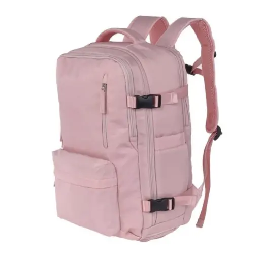 Mochila de viaje deportiva cabinera grande espaciosa rosada Kuzler — Estuches y mochilas de computador