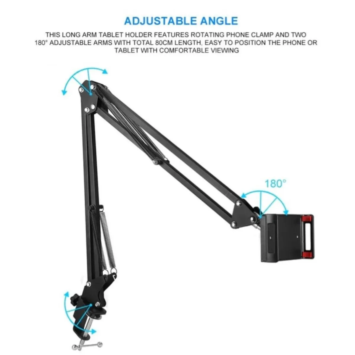 Soporte De Brazo Largo Ajustable Para Teléfono y Tableta — Soportes de teléfono