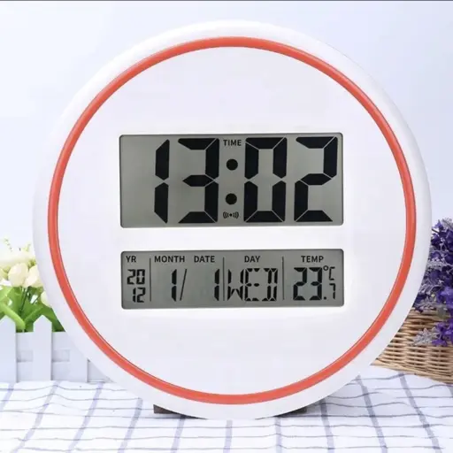 Reloj Digital Circular De Pared A Pilas — Relojes