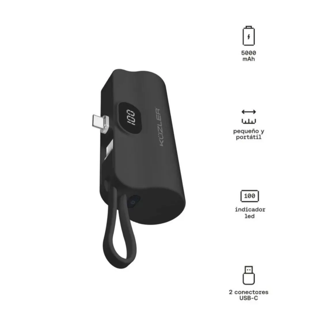 Mini Cargador Portátil Kuzler de 5000mAh