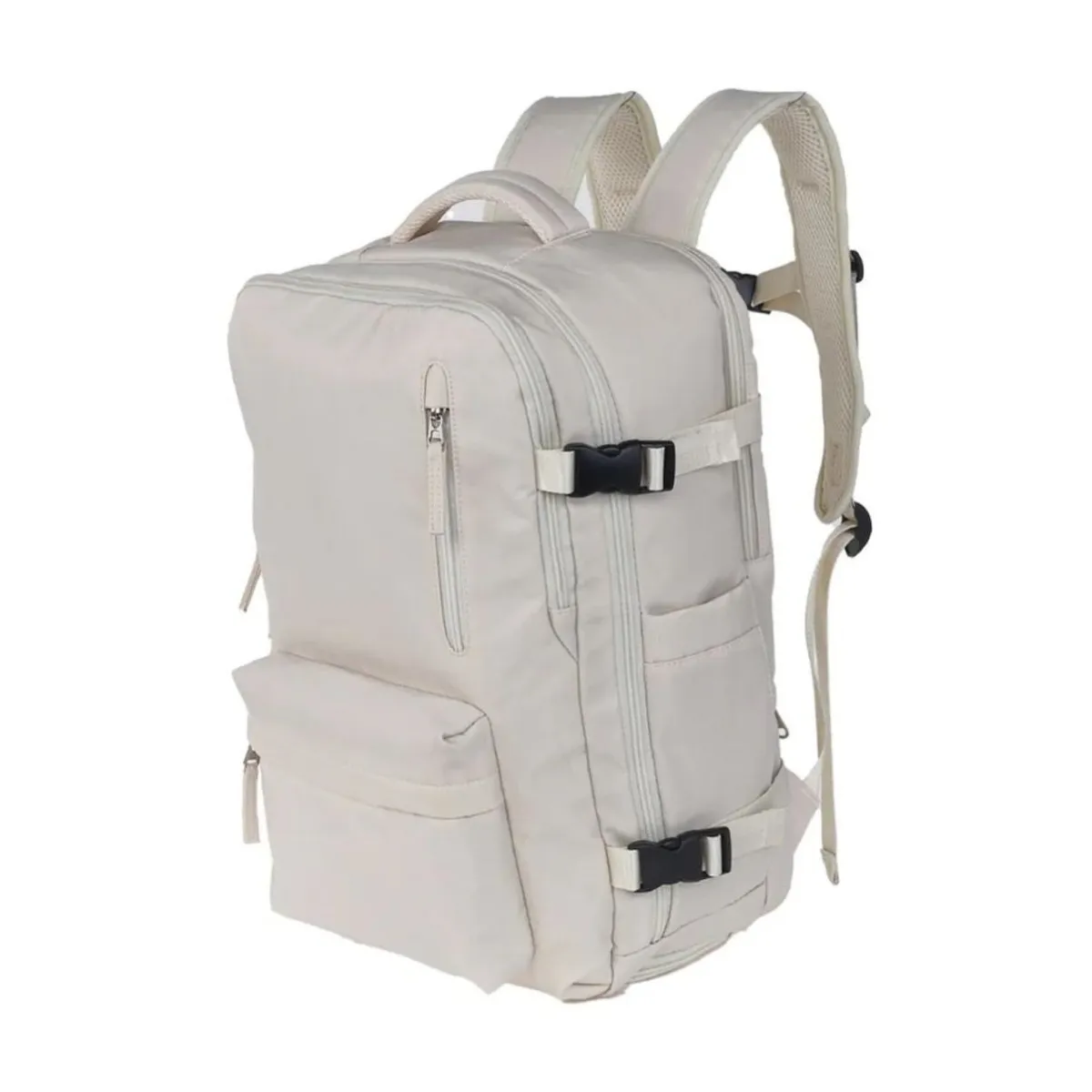 Mochila De Viaje Deportiva Cabinera Grande Espaciosa Beige Kuzler