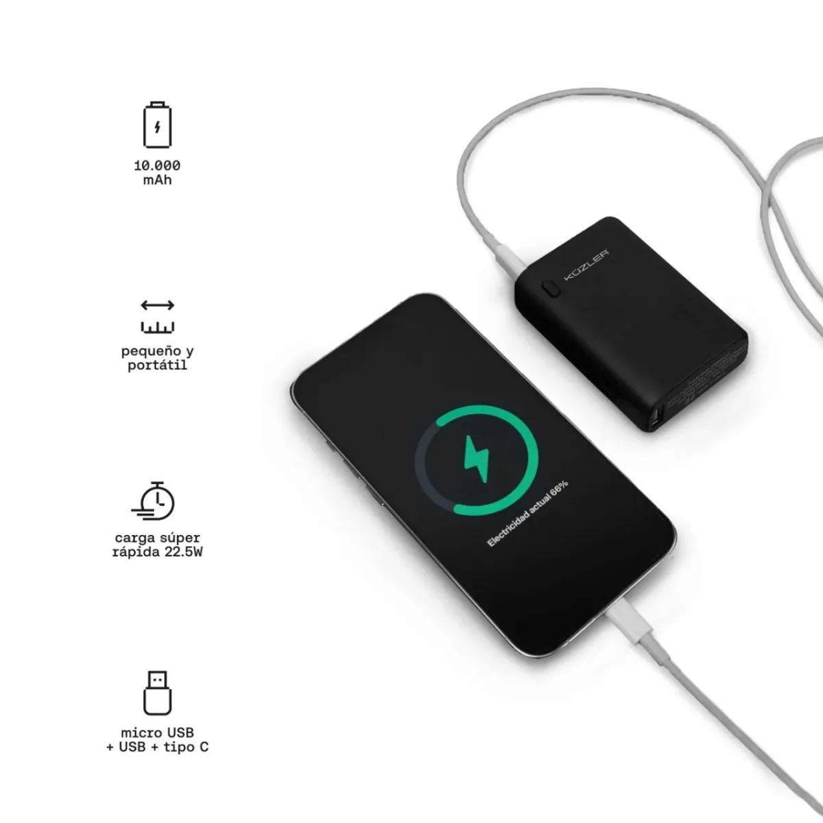 Cargador Portátil Kuzler ANKE-002 10000 mAh — Cargadores de teléfono móvil