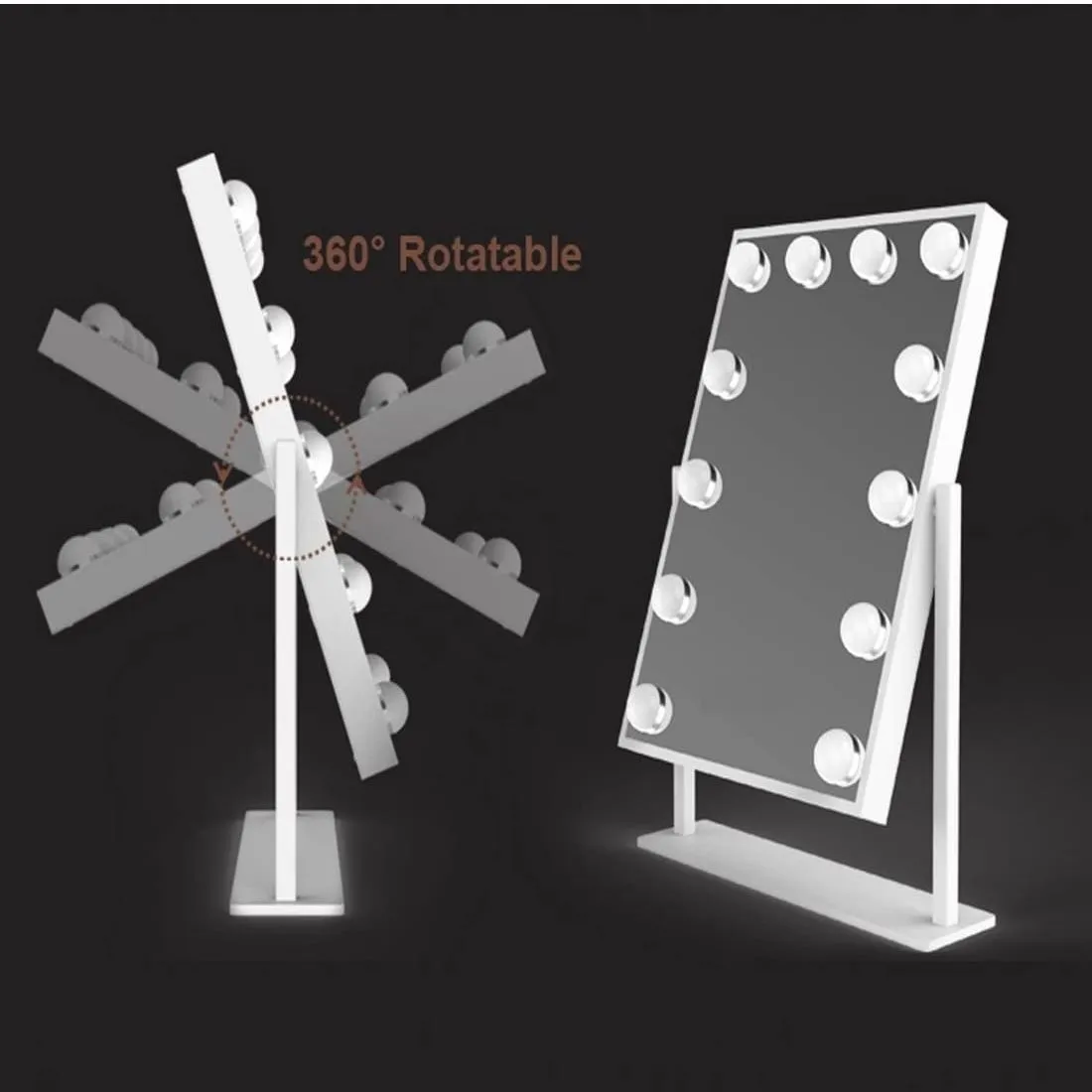 Espejo de Tocador con Luces LED Para Escritorio iluminado Táctiles