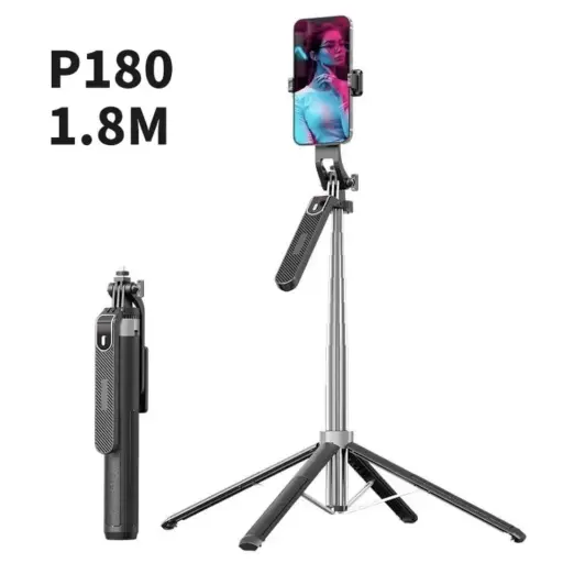 Trípode Selfie stick 180mts con Bluetooth — Soportes de teléfono