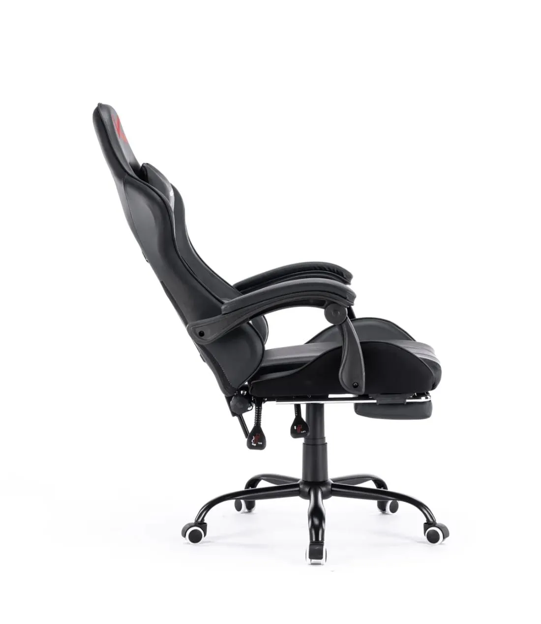 Silla Gamer black con masajeador lumbar reposapiés y base metálica