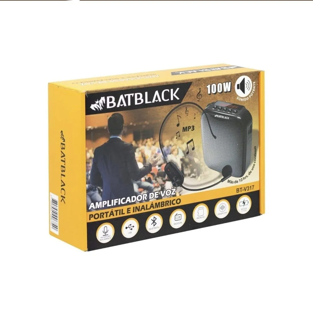 Mini Amplificador de Voz Recargable Profesional Inalámbrico BT-V317