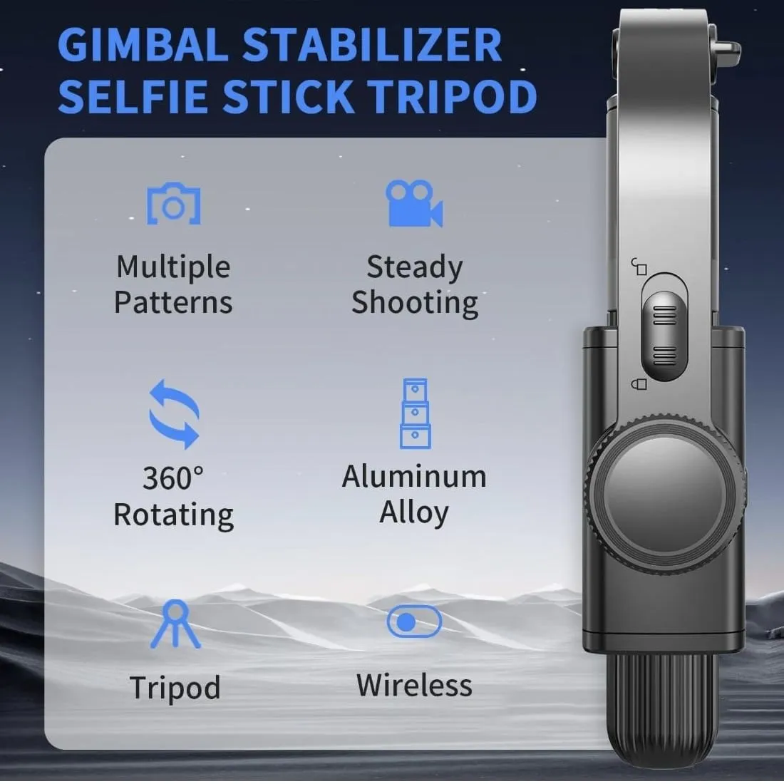 Gimbal Estabilizador Celular Selfie Stick Trípode Bluetooth