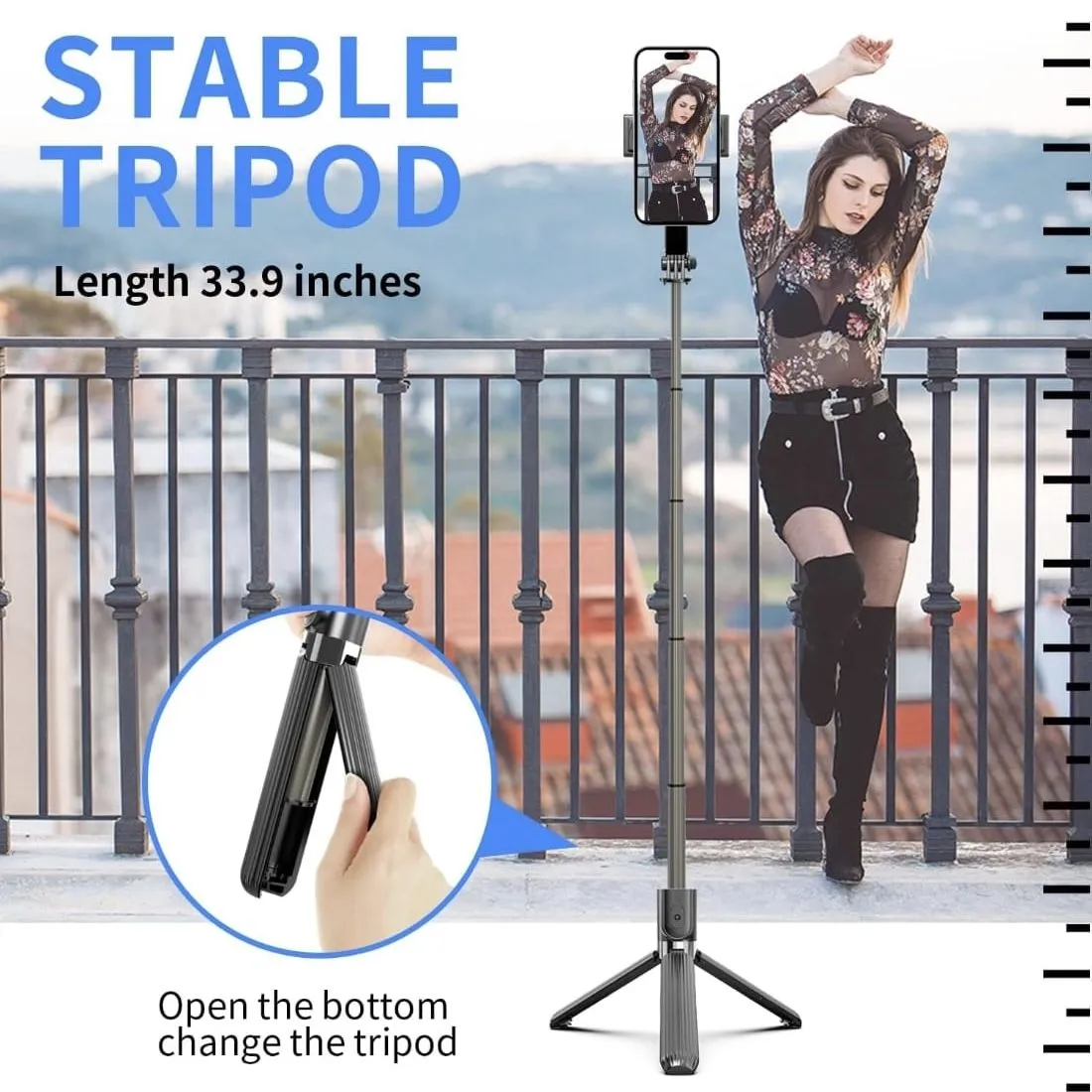 Gimbal Estabilizador Celular Selfie Stick Trípode Bluetooth