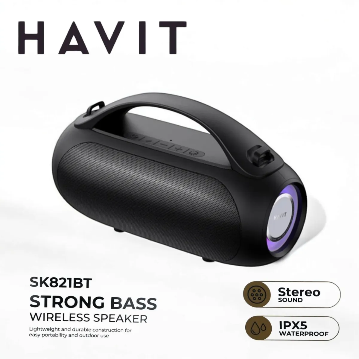 Parlante Portatil Bluetooth HAVIT SK821BT RGB IPX5 Graves potentes 16w