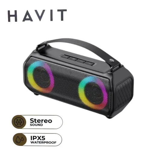 Parlante Portátil Bluetooth HAVIT Sk888BT IPX5 RGB ideal para ext — Parlantes / docks portátiles