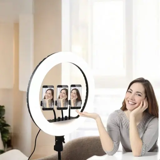 Aro de luz LED 45cm Profesional + Trípode 1.80 Mts Profesional — Accesorios de flash para cámaras