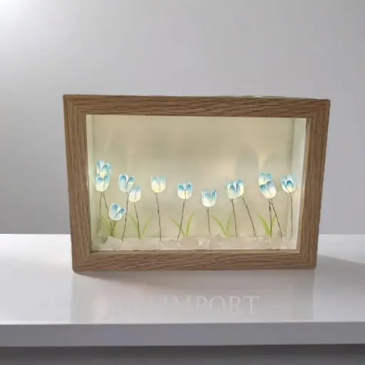 Porta Retrato de Tulipán con Luces — Adornos / decoración
