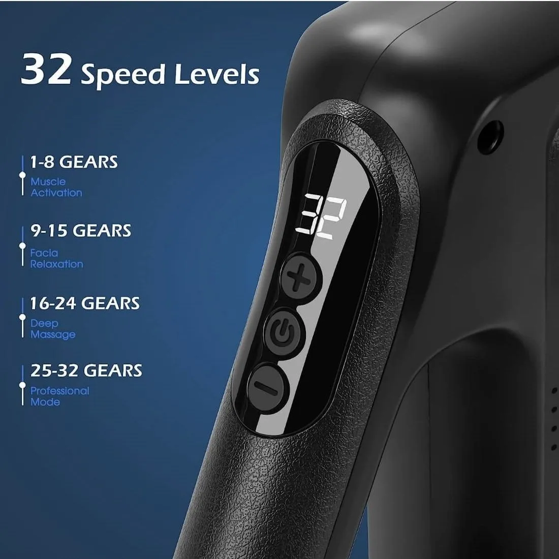 Masajeador Blueidea Fascial Gun Digital 32 Velocidad BLD-888