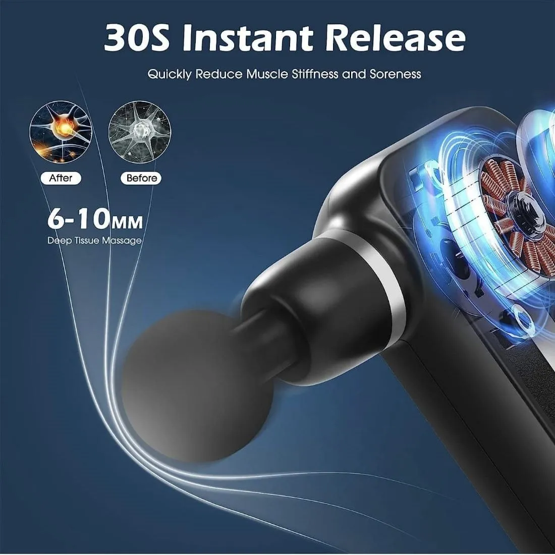Masajeador Blueidea Fascial Gun Digital 32 Velocidad BLD-888