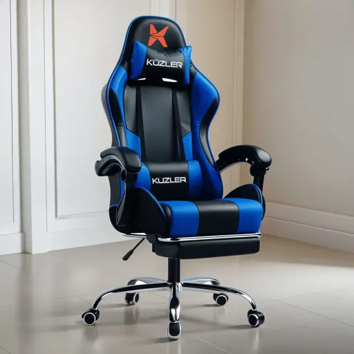 Silla Gamer Kuzler Azul Con Masajeador Lumbar — Otros accesorios para computadores