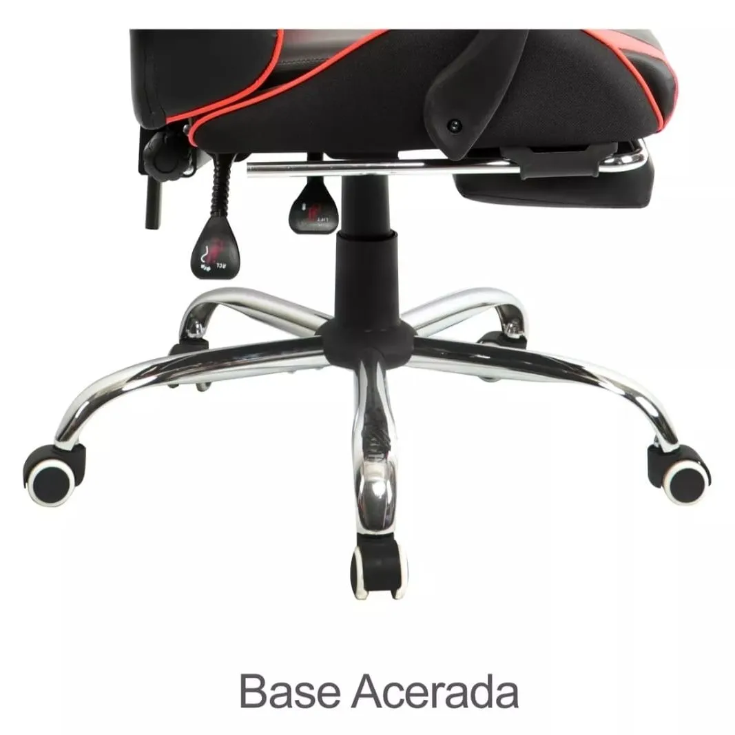 Silla Gamer Kuzler Rojo Con Masajeador Lumbar