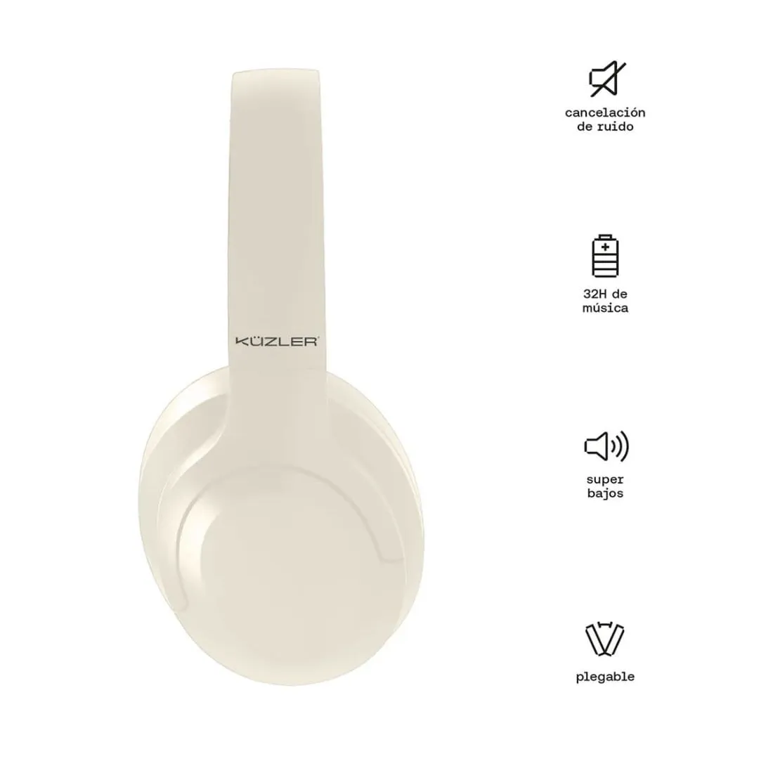 Audífono Overear Cancelación ruido activo con Bluetooth GEOFF-101B — Audífonos