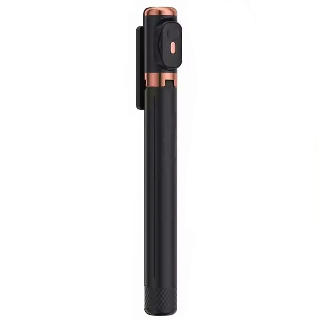 Palo Selfie Stick Bluetooth con doble luz LED de 10cm en color Negro