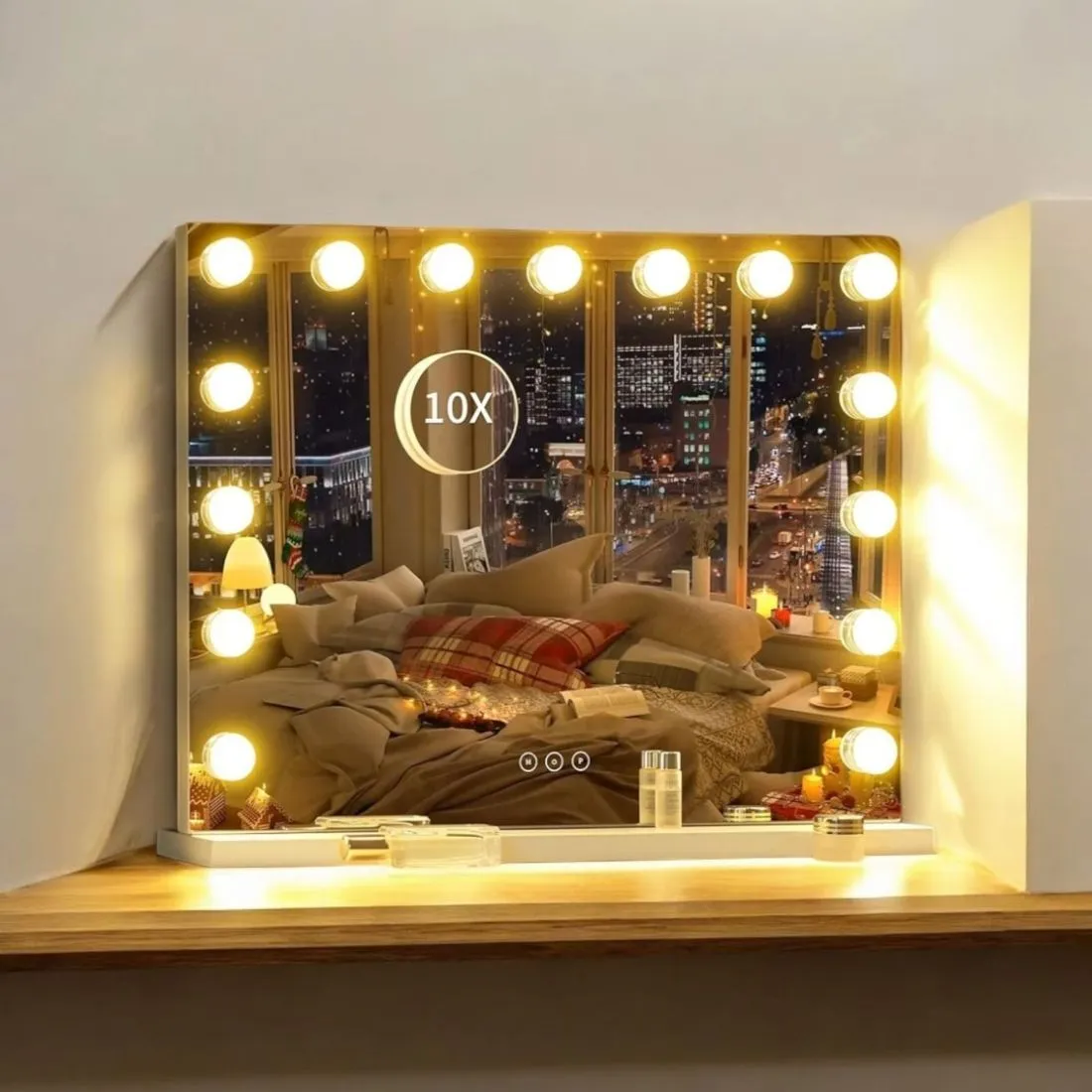 Espejo de Maquillaje con Luces LED iluminado Táctiles 58x46cm Blanco