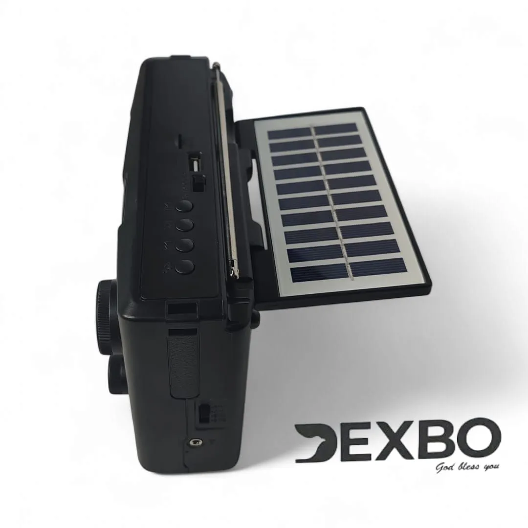 Radio Portatil FM AM Pila y a Corriente con Panel Solar