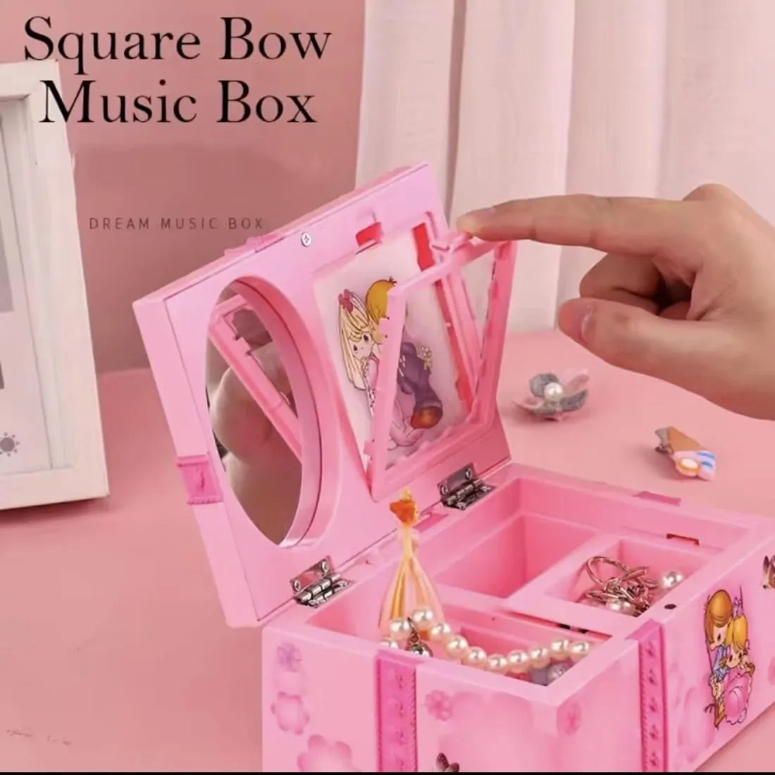 Caja De Música En Miniatura Para Bailarina Rosa