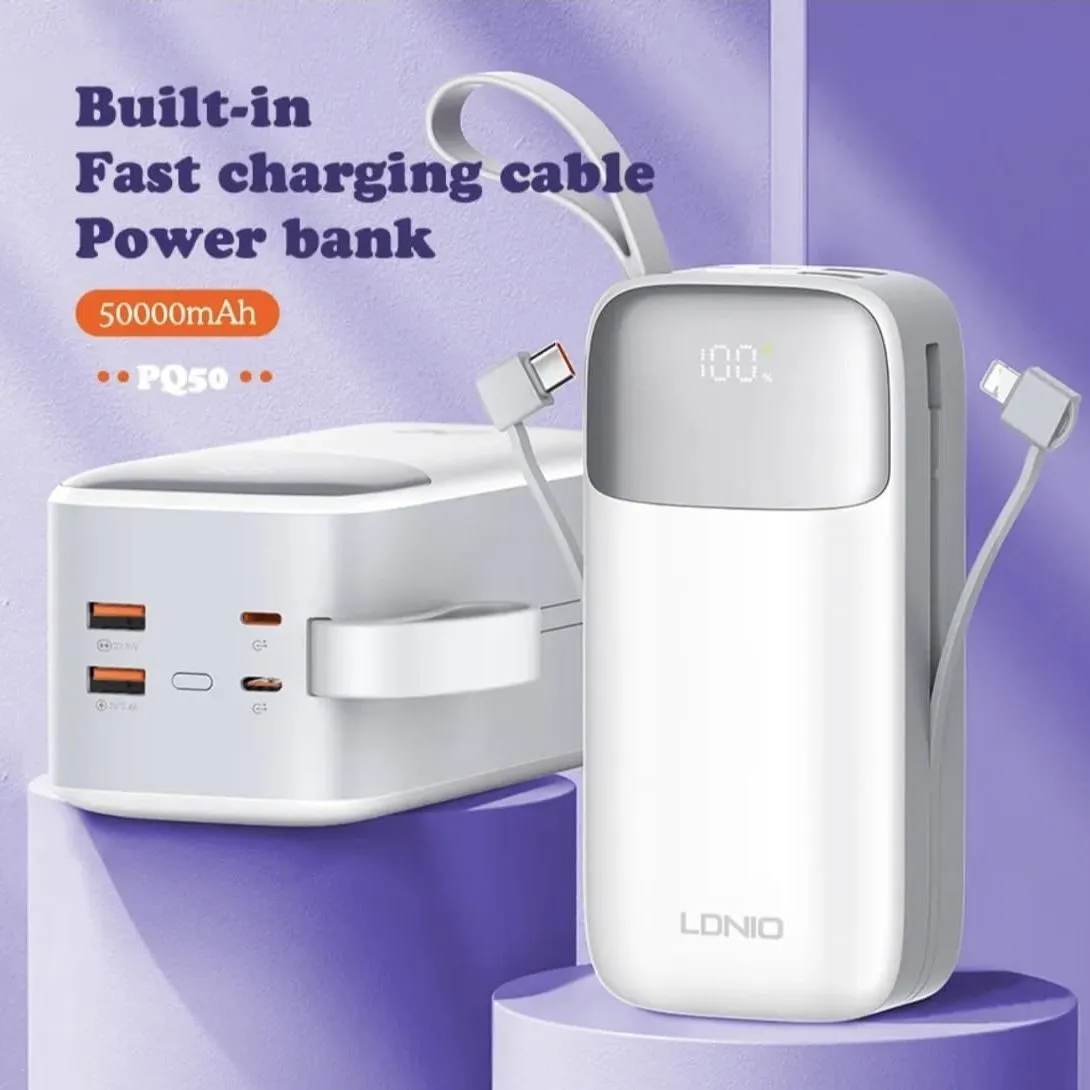 Power bank Carga Rápida 50000 mAh PQ50 LDNIO
