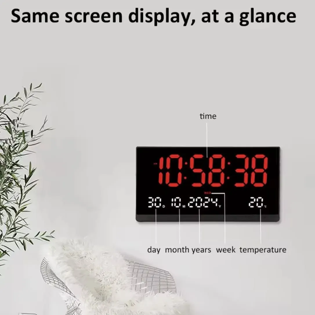 Reloj de Pared Digital Grande de 48x26cm