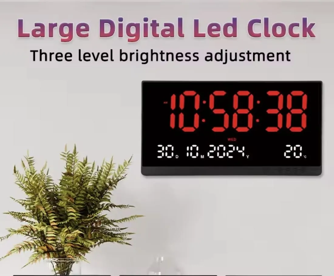 Reloj de Pared Digital Grande de 48x26cm