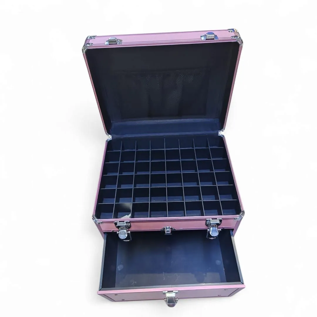 Caja de cosméticos de aluminio Para Uñas De 2 Niveles