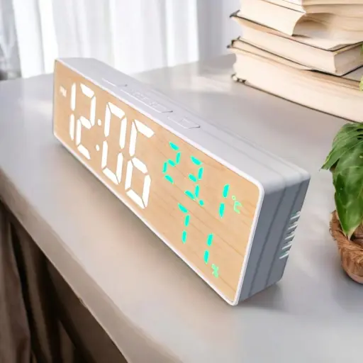 Reloj Digital Para Escritorio con Temperatura y Humedad — Relojes