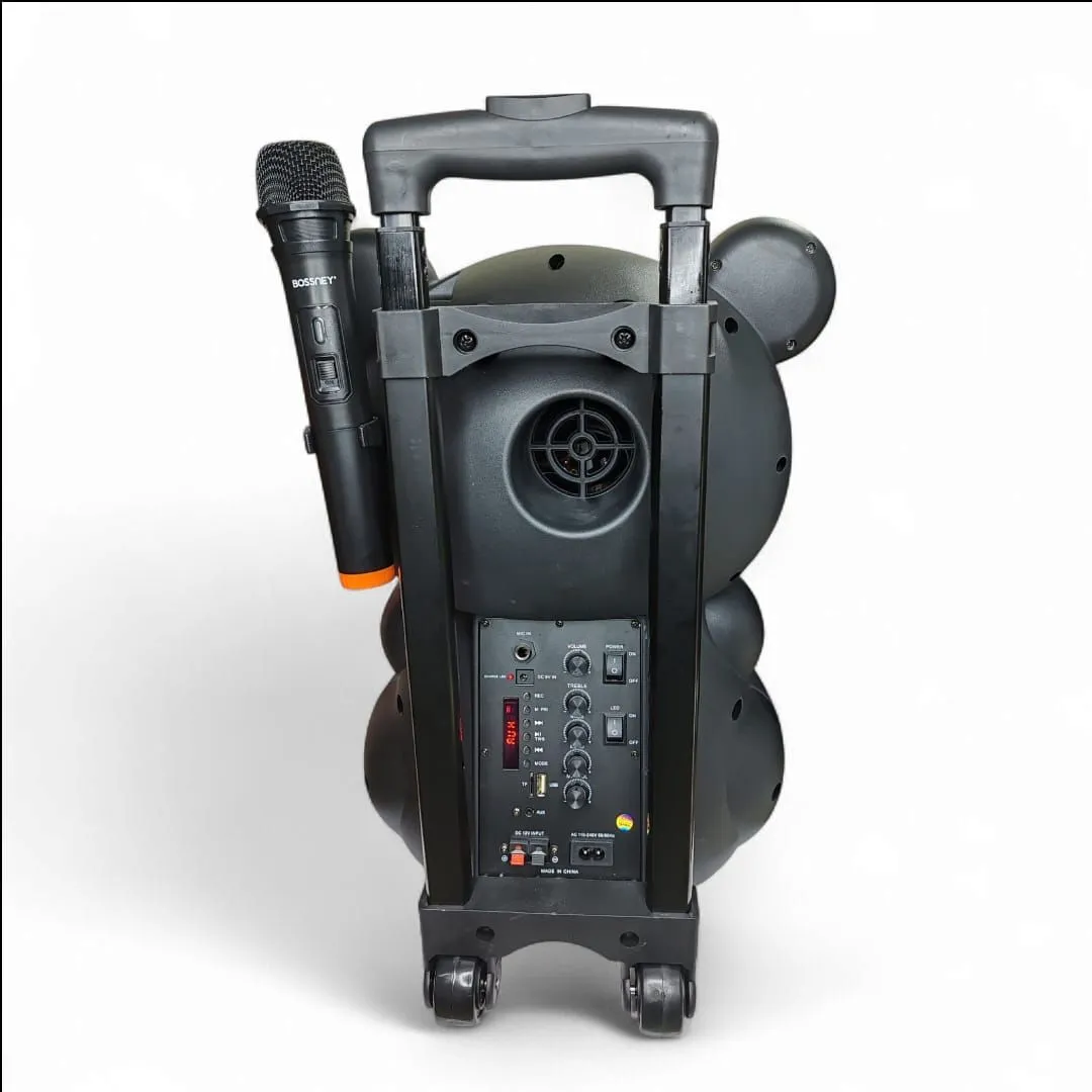 Parlante Portatil con Rueda y Micro Inalambrico Modelo Oso Bossney