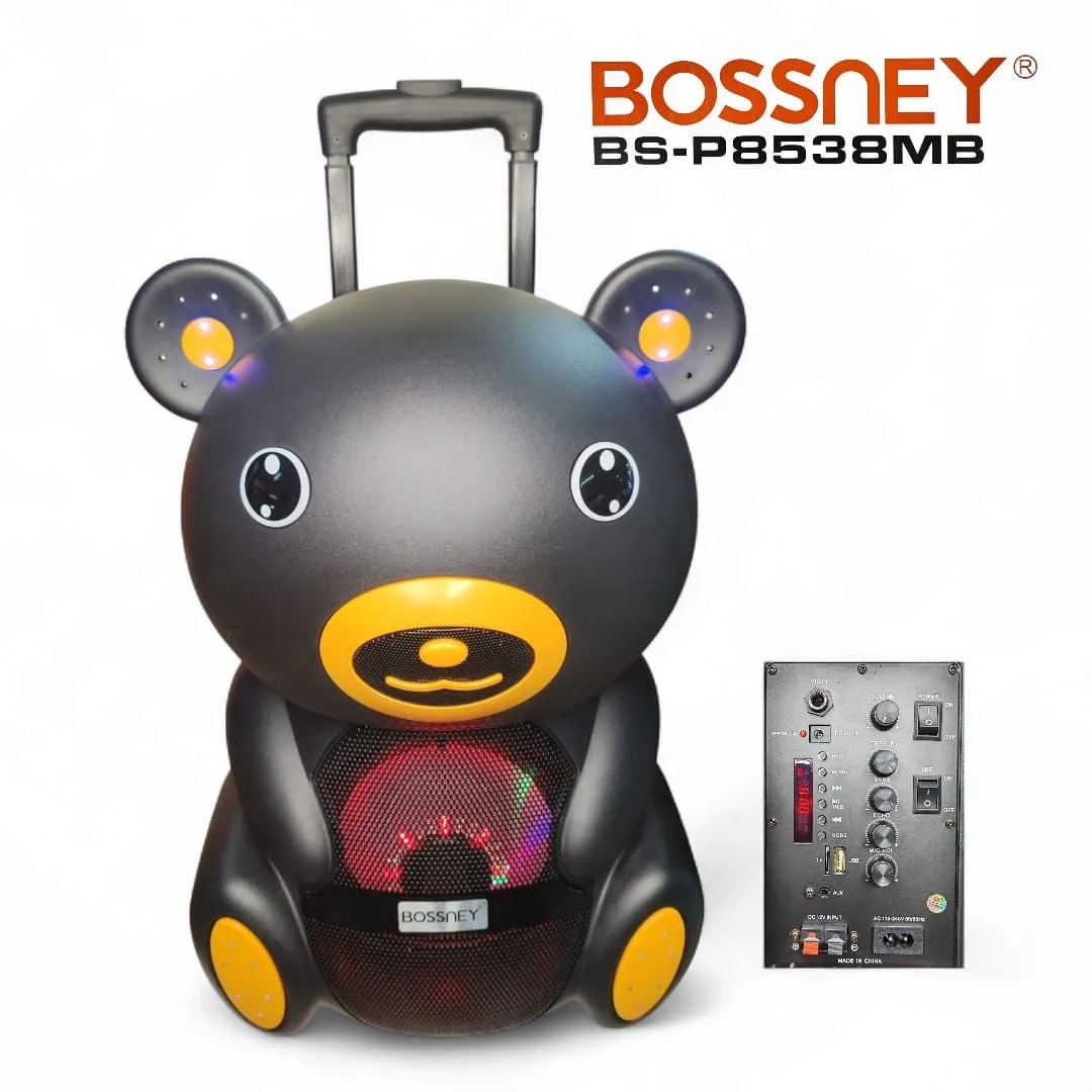Parlante Portatil con Rueda y Micro Inalambrico Modelo Oso Bossney — Parlantes / docks portátiles