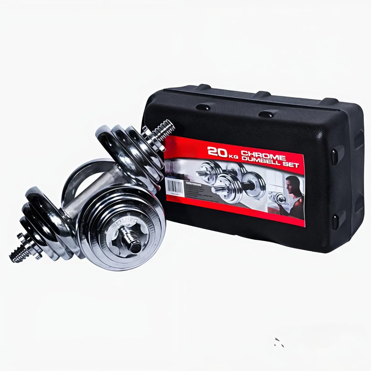 Mancuernas Pesas Set de 20kg Discos Cromados — Mancuernas / pesas libres