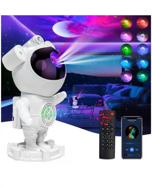 Lampara Proyector Astronauta De Galaxia y Nebulosa Bluetooth — Parlantes / docks portátiles