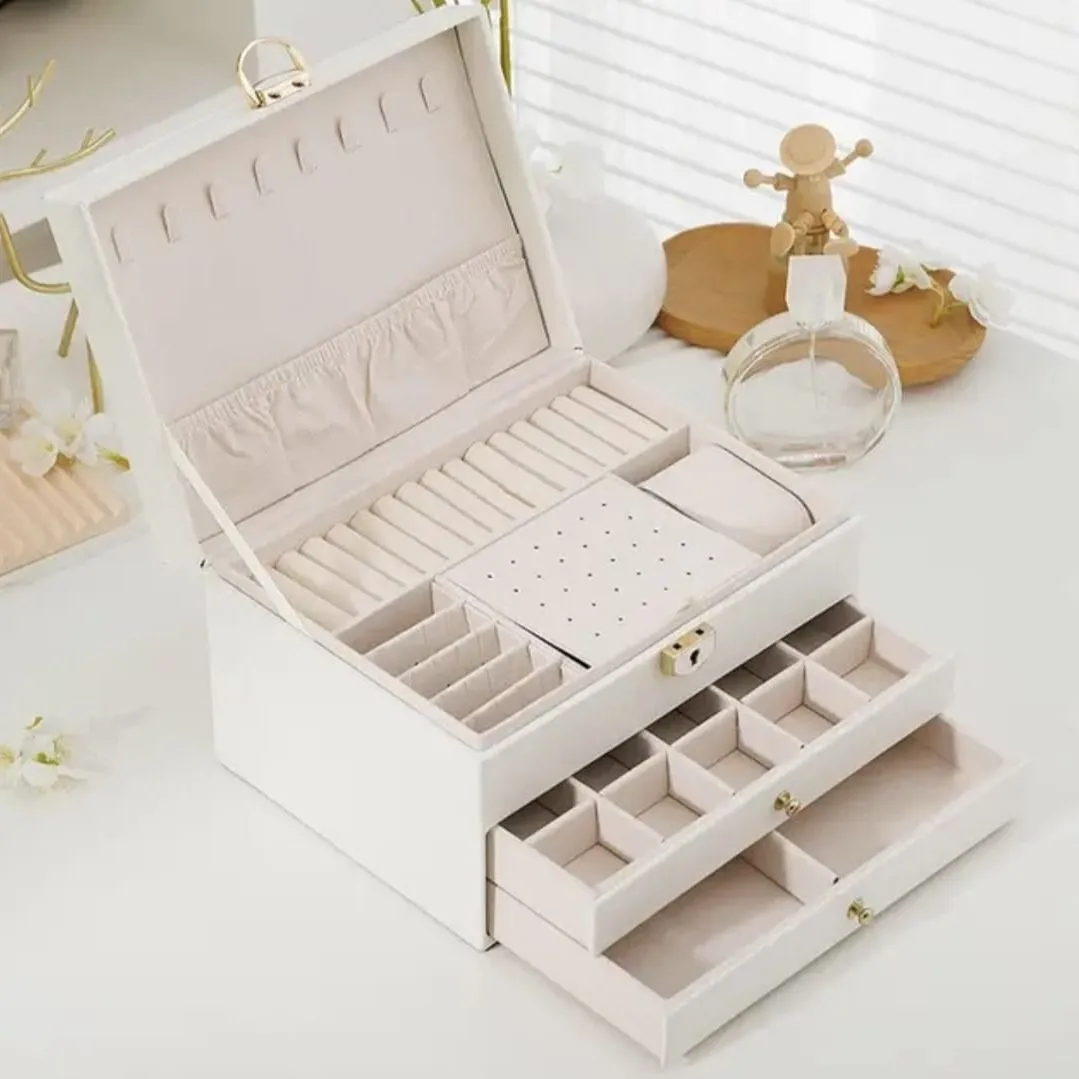 Joyero Caja Organizadora Portátil de Joyas 3 Niveles