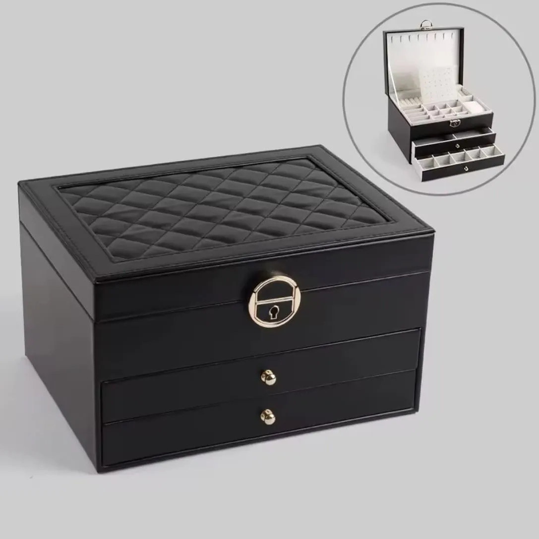 Joyero Caja Organizadora Portátil de Joyas 3 Niveles