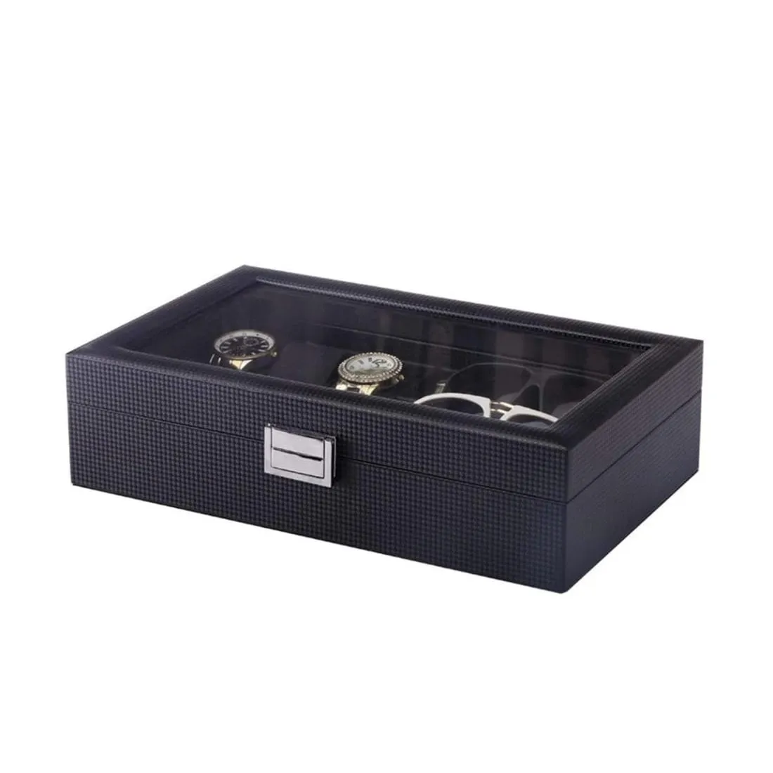 Organizador de Lujo para 6 Relojes y 3 Gafas - Elegancia y Visibilidad